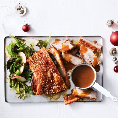 Roast Pork Belly With Apple Salad & Gravy