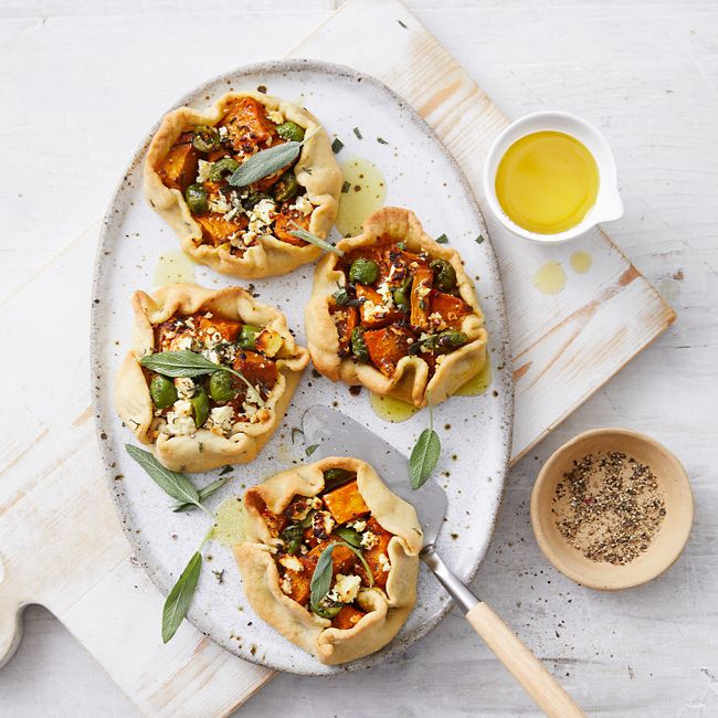 Roast Pumpkin & Olive Free-Form Tarts