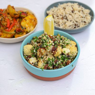 Roasted Cauliflower with Capers & Raisins