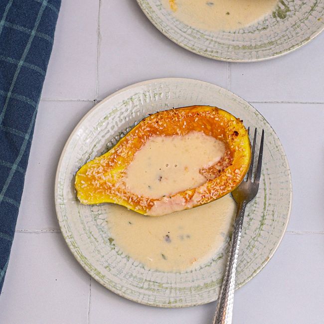 Roasted Papaya with Vanilla & Lime Coconut Cream