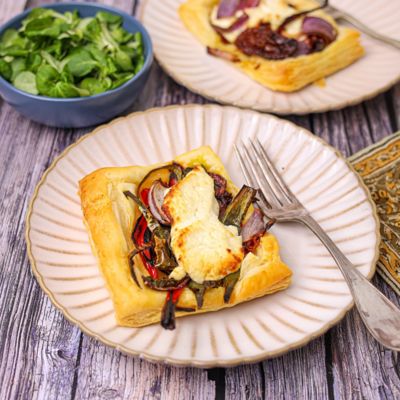 Roasted Red Capsicum & Goats Cheese Tart