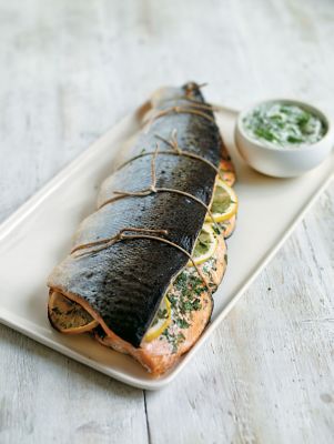 Whole Roasted Salmon With Lemon & Herb Tartare