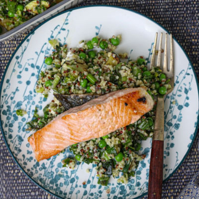 Salmon with Herby Vegetable Quinoa