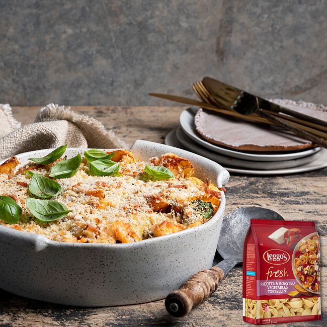 Sausage, Ricotta and Roasted Vegetable Tortellini Bake