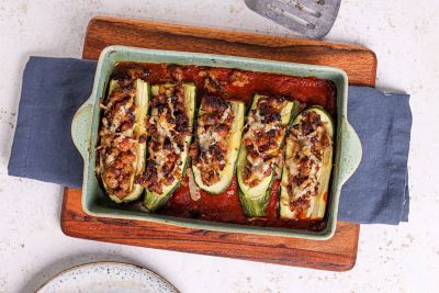 Sausage Stuffed Zucchini