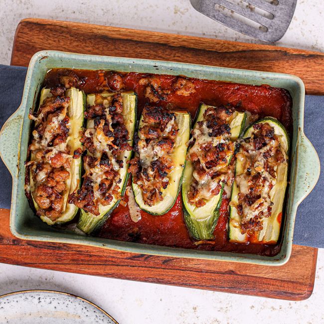 Sausage Stuffed Zucchini