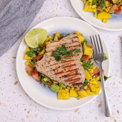 Seared Tuna with Mango, Avocado & Black Bean Salsa