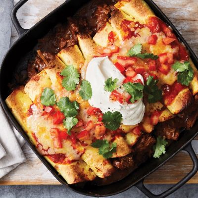 Slow-cooked lamb enchiladas