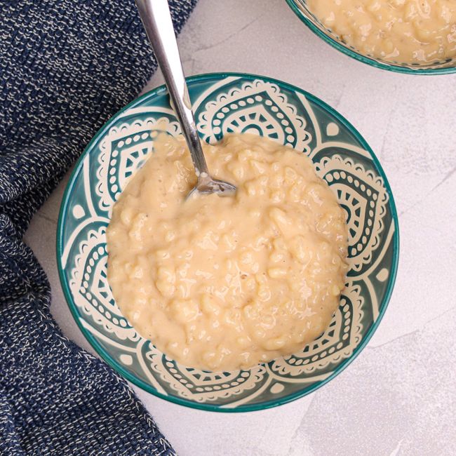 Slow Cooker Vanilla Rice Pudding