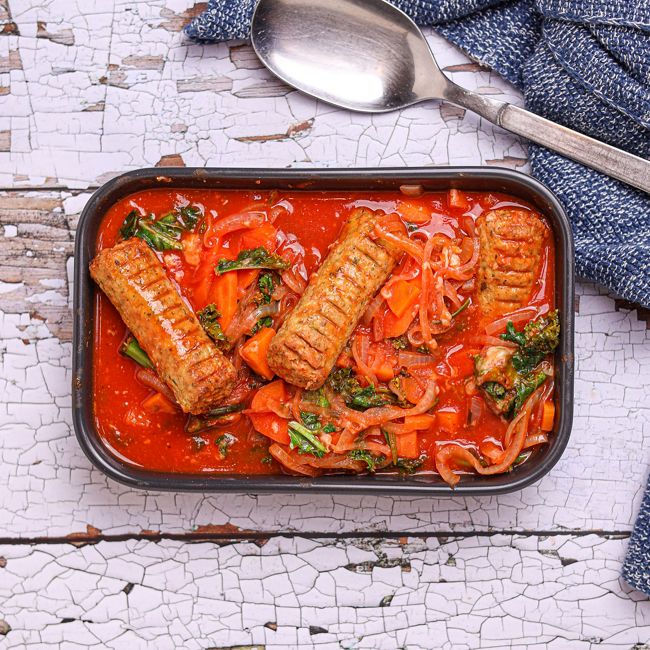Slow Cooker Vegetarian Sausage Casserole