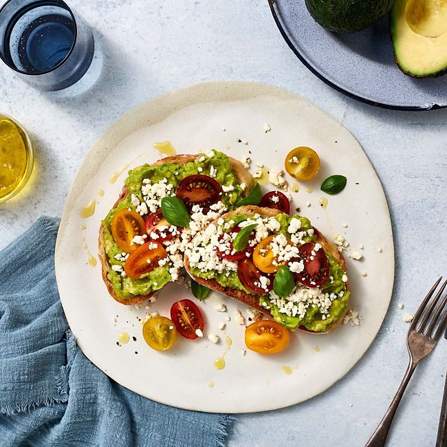 Smashed Avo and Crumbled Fetta on Toast