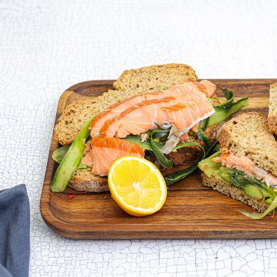 Smoked Salmon, Avocado & Lemon Cucumber Sandwich