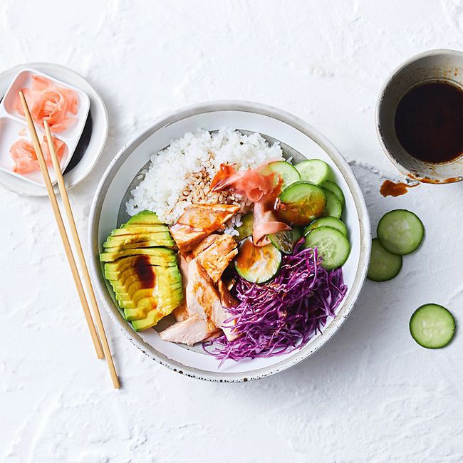 Soy-Glazed Salmon Sushi Bowls