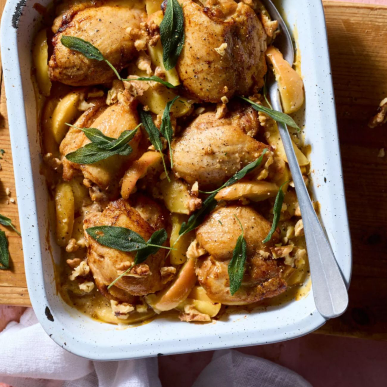 Spiced chicken & apple bake