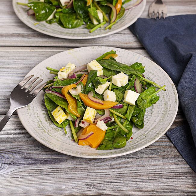 Spinach, Pecan & Peach Salad