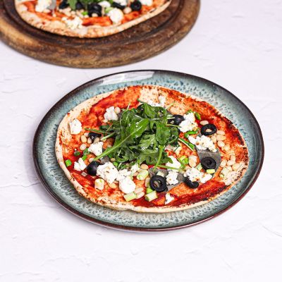 Spring Onion Flatbread with Black Olives & Sage