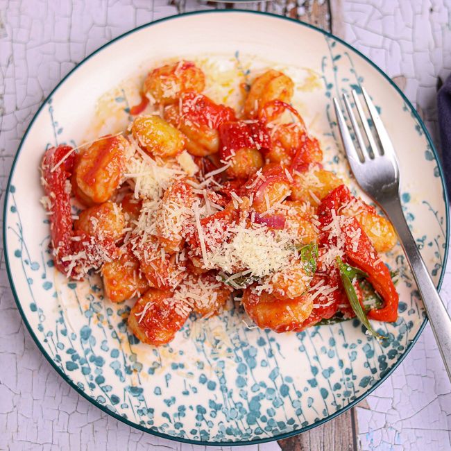 Squash & Gnocchi Tray Bake with Goats Cheese