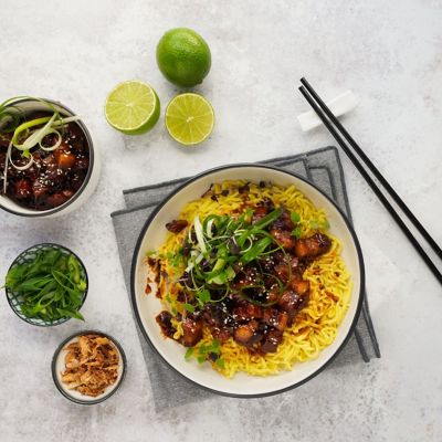 Sticky Pork with Wokka Thin Hokkien Noodles