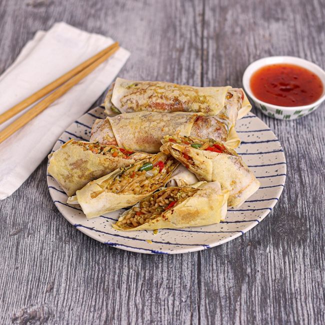 Stir Fried Vegetable Spring Rolls