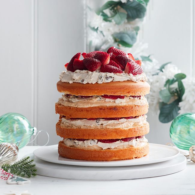 Strawberry, Sultana & Caramel-layered Sponge