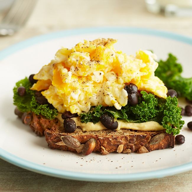 Scrambled Eggs With Kale & Black Beans