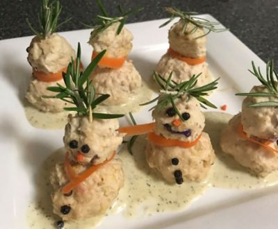 Melted Snowmen Meatballs