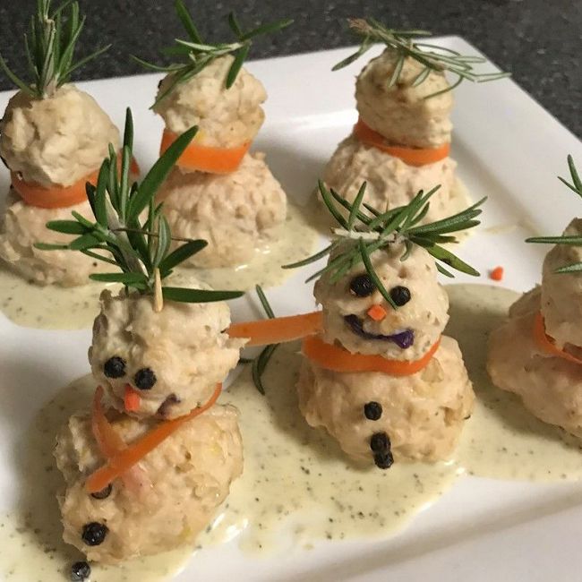 Melted Snowmen Meatballs