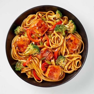 Teriyaki Salmon with Egg Noodle Stir Fry