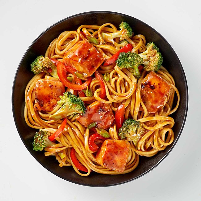 Teriyaki Salmon with Egg Noodle Stir Fry 