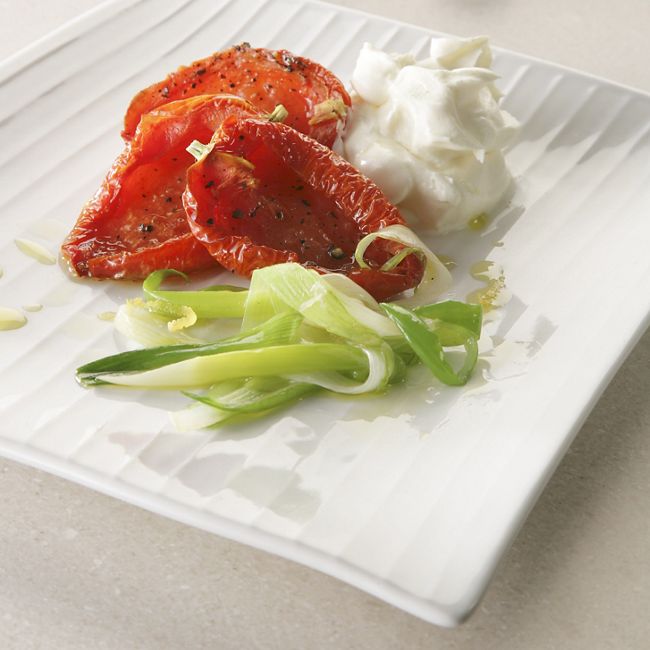 Roasted Tomato Salad With Lemon & Crème Fraîche