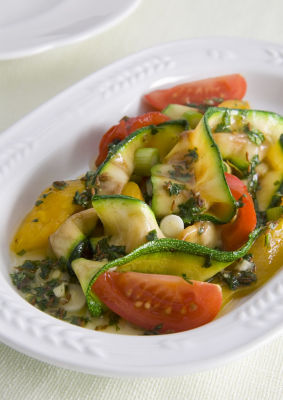 Grilled Zucchini & Pepper Salad With Cilantro & Cumin