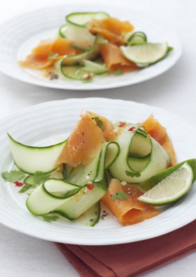 Asian Cucumber Salad With Smoked Salmon