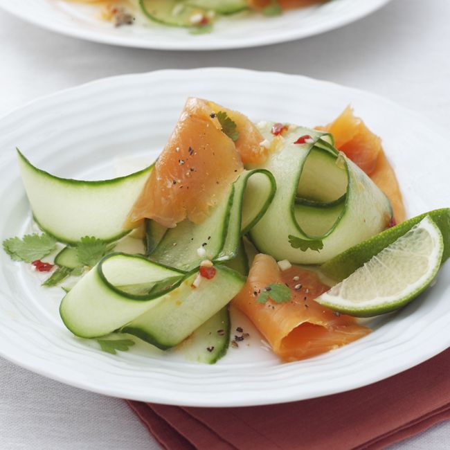 Asian Cucumber Salad With Smoked Salmon