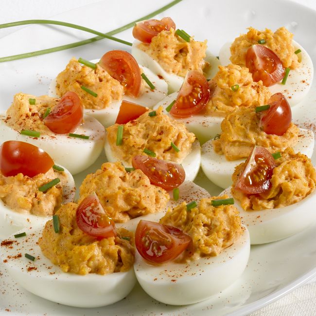 Devilled Eggs & Cherry Tomatoes