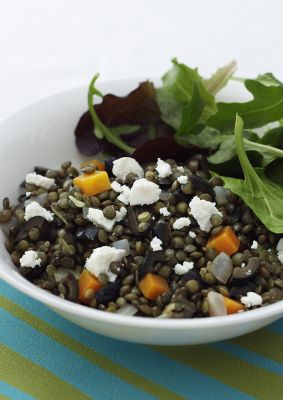 Puy Lentils With Goat Cheese, Olives & Fresh Thyme