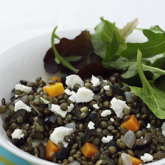 Puy Lentils With Goat Cheese, Olives & Fresh Thyme