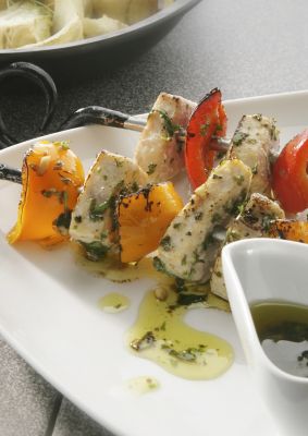 Swordfish Skewers With Arugula Salad