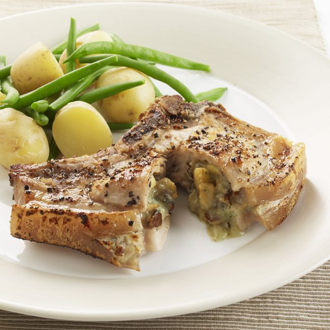 Pork Chops With Blue Cheese Stuffing