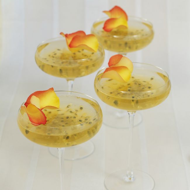 Sparkling Wine Jellies With Passion Fruit