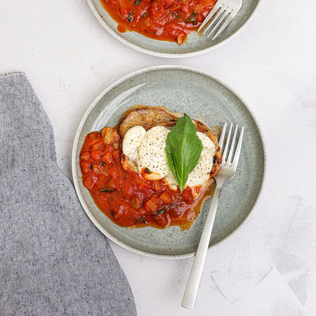 Tomato, Basil & Mozzarella Veal Escalopes