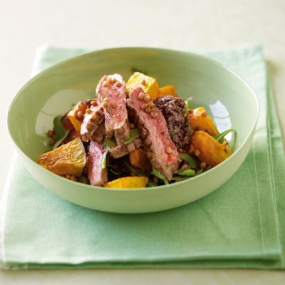 Pumpkin, Lentil, Rocket & Beef Salad