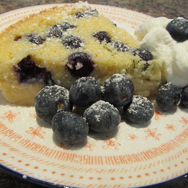Blueberry Impossible Pie