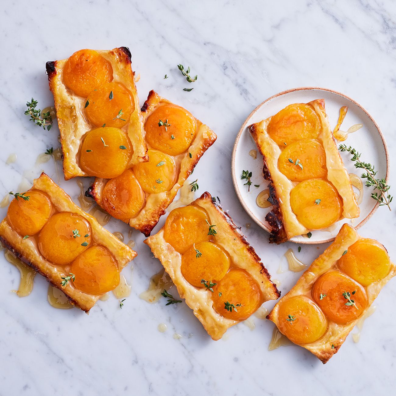 Upside down apricot honey pastries