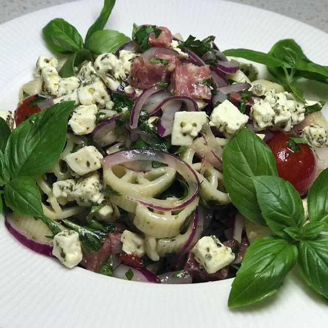 Salami Feta Cheese & Pasta Salad