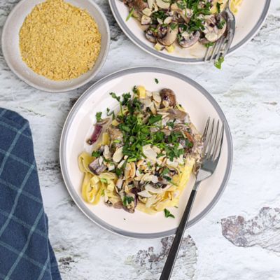 Almond & Mushroom Alfredo