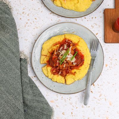 Vegan Meatballs with Creamy Polenta