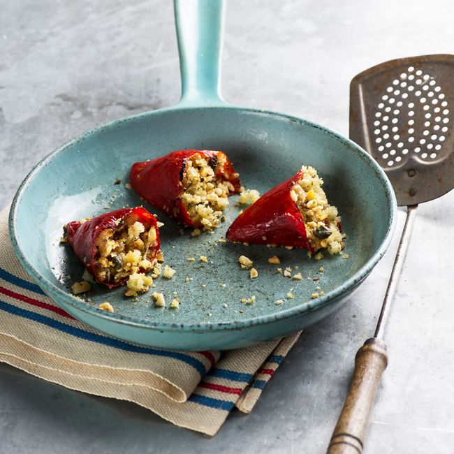 Almond & Breadcrumb Stuffed Capsicum with Chilli & Capers