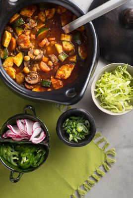Posole (mexican Vegetable Stew) With Mushrooms & Hominy