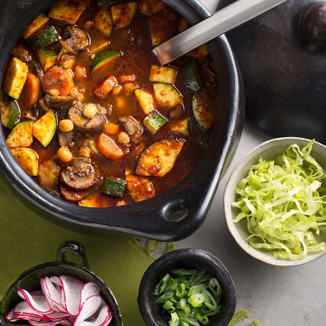 Mexican Vegetable Stew (Posole) with Mushrooms & Hominy