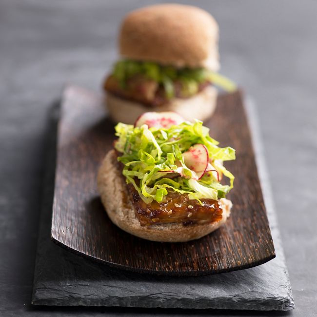 Korean Barbecue Sliders With Tempeh & Lettuce